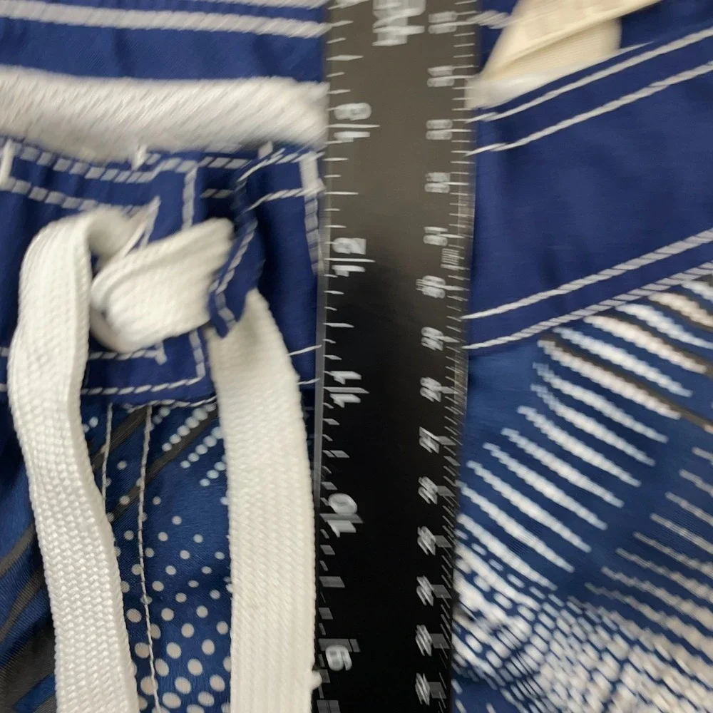 Ocean Pacific OP Swim Trunks Men XL Navy Plaid Lined Beach Surf Cargo